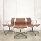 Cognac Leather & Aluminum EA107 Office Chairs by Charles & Ray Eames for Vitra, 1990s, Set of 8 1