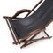 Black Leather Deck Chair with Armrests, 1940s 8