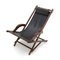 Black Leather Deck Chair with Armrests, 1940s 2