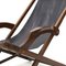 Black Leather Deck Chair with Armrests, 1940s 9