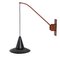 Adjustable Wall Lamp in Black and Teak from Indoor, 1950s 1