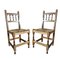 Spanish Wooden Chairs with Enea Seat, Set of 2, Image 1