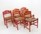 Mid-Century Italian Wood and Leather Chairs, 1960s, Set of 6 3