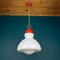 Mid-Century Italian Hanging Lamp in Opaline White Glass, 1960s 5