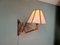 Skandinavische Scheren Wandlampe aus Holz, 1960er 2