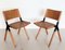 Mid-Century Italian Chairs in Oak and Rattan by Mauro Pasquinelli, 1970s, Set of 2 1