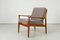 Danish Armchair in Teak with Wool Fabric by Grete Jalk for Glostrup, 1960 1