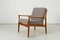 Danish Armchair in Teak with Wool Fabric by Grete Jalk for Glostrup, 1960, Image 1