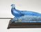 Lámpara de mesa Art Déco de vidrio azul de Verlys France, años 20, Imagen 5