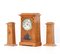 Art New Oak Juntstil Clock Set, 1890s, Set of 3 3