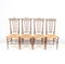 Mid-Century Modern Beech and Faux Bamboo High Back Dining Room Chairs, 1970s, Set of 4 3