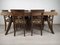 Art Deco Cherry Oak Table and Chairs, 1940s, Set of 7 2
