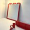 Red Bathroom Set with Mirror with Lights from Carrara & Matta, 1970s, Set of 3 2