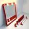 Red Bathroom Set with Mirror with Lights from Carrara & Matta, 1970s, Set of 3 1