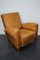 Club chair vintage in pelle color cognac, Francia, anni '40, Immagine 3