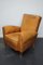 Club chair vintage in pelle color cognac, Francia, anni '40, Immagine 7