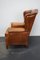 Club chair vintage in pelle color cognac con poggiapiedi, set di 2, Immagine 12