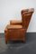 Vintage Dutch Cognac Colored Wingback Leather Club Chair with Footstool, Set of 2 12