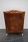 Vintage Dutch Cognac Colored Wingback Leather Club Chair with Footstool, Set of 2 17