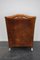 Vintage Dutch Cognac Colored Wingback Leather Club Chair with Footstool, Set of 2, Image 17