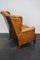 Club chair vintage in pelle color cognac con poggiapiedi, set di 2, Immagine 19