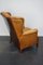 Vintage Dutch Cognac Colored Wingback Leather Club Chair with Footstool, Set of 2 19