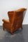 Club chair vintage in pelle color cognac con poggiapiedi, set di 2, Immagine 14