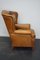 Club chair vintage in pelle color cognac con poggiapiedi, set di 2, Immagine 20