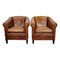 Vintage Dutch Cognac Colored Leather Club Chair, Set of 2, Image 1