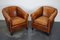 Vintage Dutch Cognac Colored Leather Club Chair, Set of 2 8