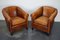 Vintage Dutch Cognac Colored Leather Club Chair, Set of 2, Image 8