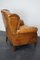 Vintage Dutch Cognac Colored Wingback Leather Club Chair, Image 16