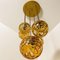 Lampada a cascata con 6 sfere in vetro di Murano giallo, anni '60, Immagine 6