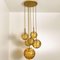 Lámpara en cascada con 6 globos de cristal de Murano amarillo, años 60, Imagen 2