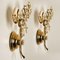 Crystal and Brass Flower Wall Lights from Palwa, Germany, 1965, Set of 2 5