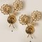 Crystal and Brass Flower Wall Lights from Palwa, Germany, 1965, Set of 2 2