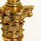 Antique Corinthian Column Brass Floor Lamp with Fringed Lampshade, England, 1890, Image 2