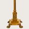 Antique Corinthian Column Brass Floor Lamp with Fringed Lampshade, England, 1890 10