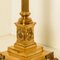 Antique Corinthian Column Brass Floor Lamp with Fringed Lampshade, England, 1890 8