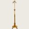 Antique Corinthian Column Brass Floor Lamp with Fringed Lampshade, England, 1890 11