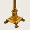 Antique Corinthian Column Brass Floor Lamp with Fringed Lampshade, England, 1890 4