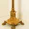 Antique Corinthian Column Brass Floor Lamp with Fringed Lampshade, England, 1890 12