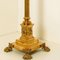 Antique Corinthian Column Brass Floor Lamp with Fringed Lampshade, England, 1890, Image 12