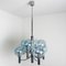Chrome and Light Blue Glass Chandelier in the Style of Hans-Agne Jakobsson, 1970s 3