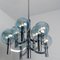 Chrome and Light Blue Glass Chandelier in the Style of Hans-Agne Jakobsson, 1970s 8