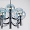 Chrome and Light Blue Glass Chandelier in the Style of Hans-Agne Jakobsson, 1970s 10