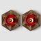 Fat Lava Brown and Red Ceramic Wall Lights, West Germany, 1970s, Set of 2 7
