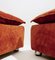 Mid-Century Italian Orange Velvet Fabric Fireside Chairs, 1970s, Set of 2 10