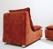 Mid-Century Italian Orange Velvet Fabric Fireside Chairs, 1970s, Set of 2 8