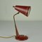 Lámpara de escritorio Mid-Century moderna en rojo, años 50, Imagen 8